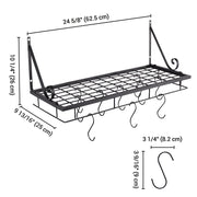 Yescom Wall Mounted Pots and Pans Rack 24 Inch w/ 10-Hook Image