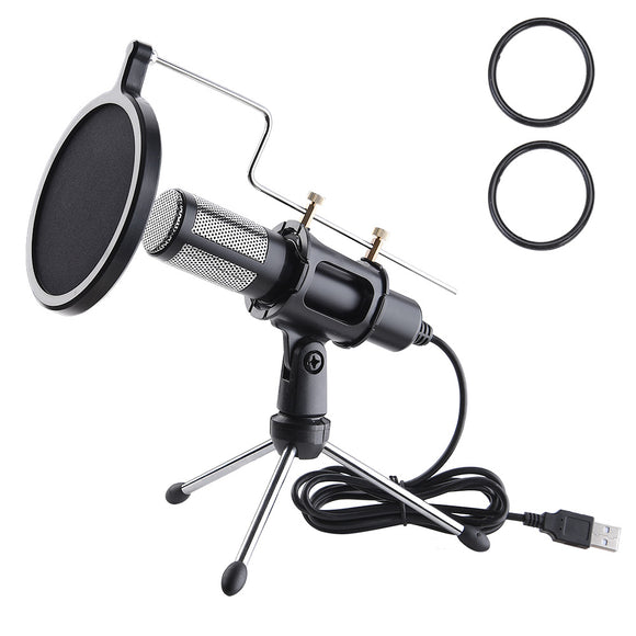 Yescom Condenser USB Microphone & Tripod Stand Kit Chatting Recording Image