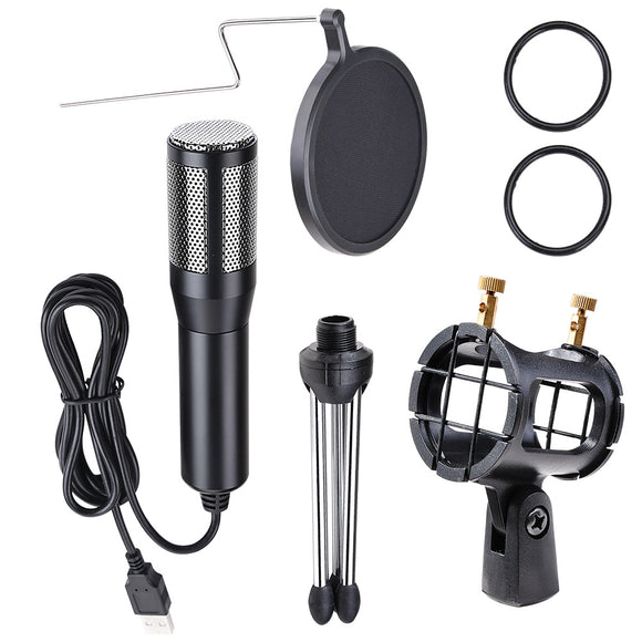 Yescom Condenser USB Microphone & Tripod Stand Kit Chatting Recording Image