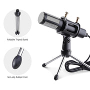 Yescom Condenser USB Microphone & Tripod Stand Kit Chatting Recording Image