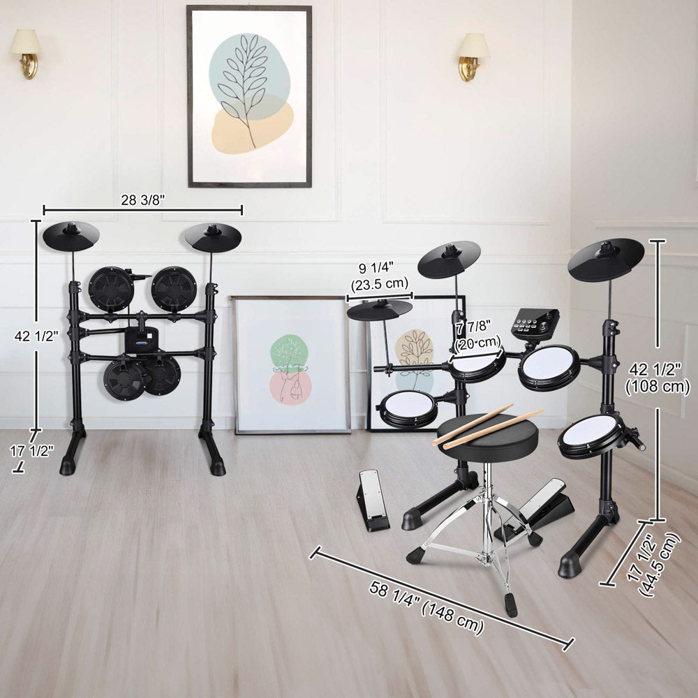 Yescom Electronic Drum Kit with Headphones & Quiet Mesh Image