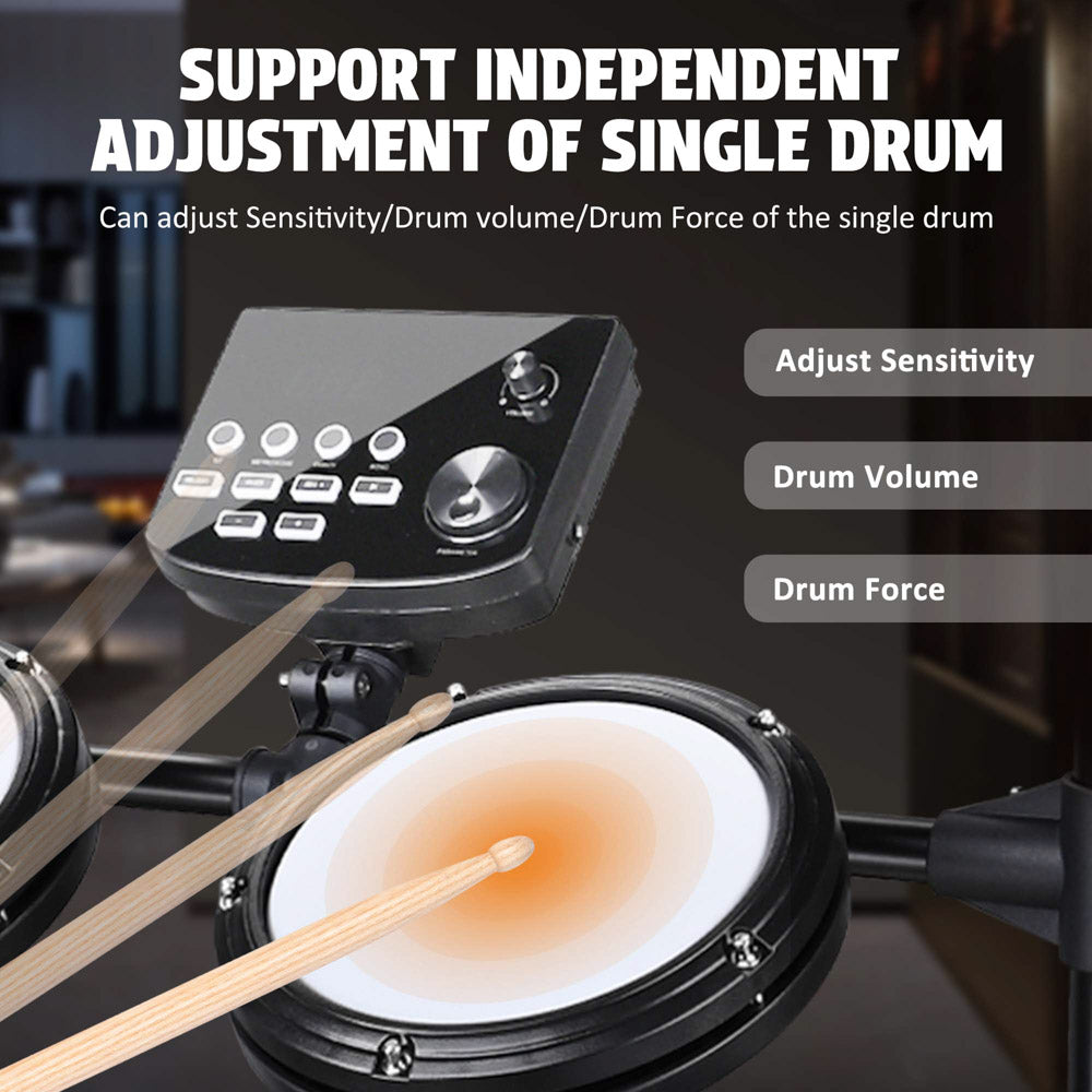 Yescom Electronic Drum Kit with Headphones & Quiet Mesh Image