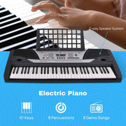 Yescom Musical Electronic Keyboard 61 Keys Instrument Black Image