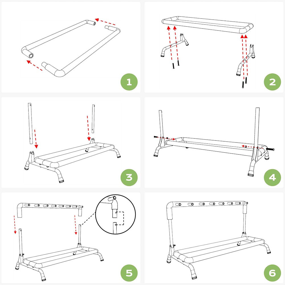 Yescom Stage Guitar Bass Stand Folding Display Rack 3/ 5/ 7/ 9 Opt Image