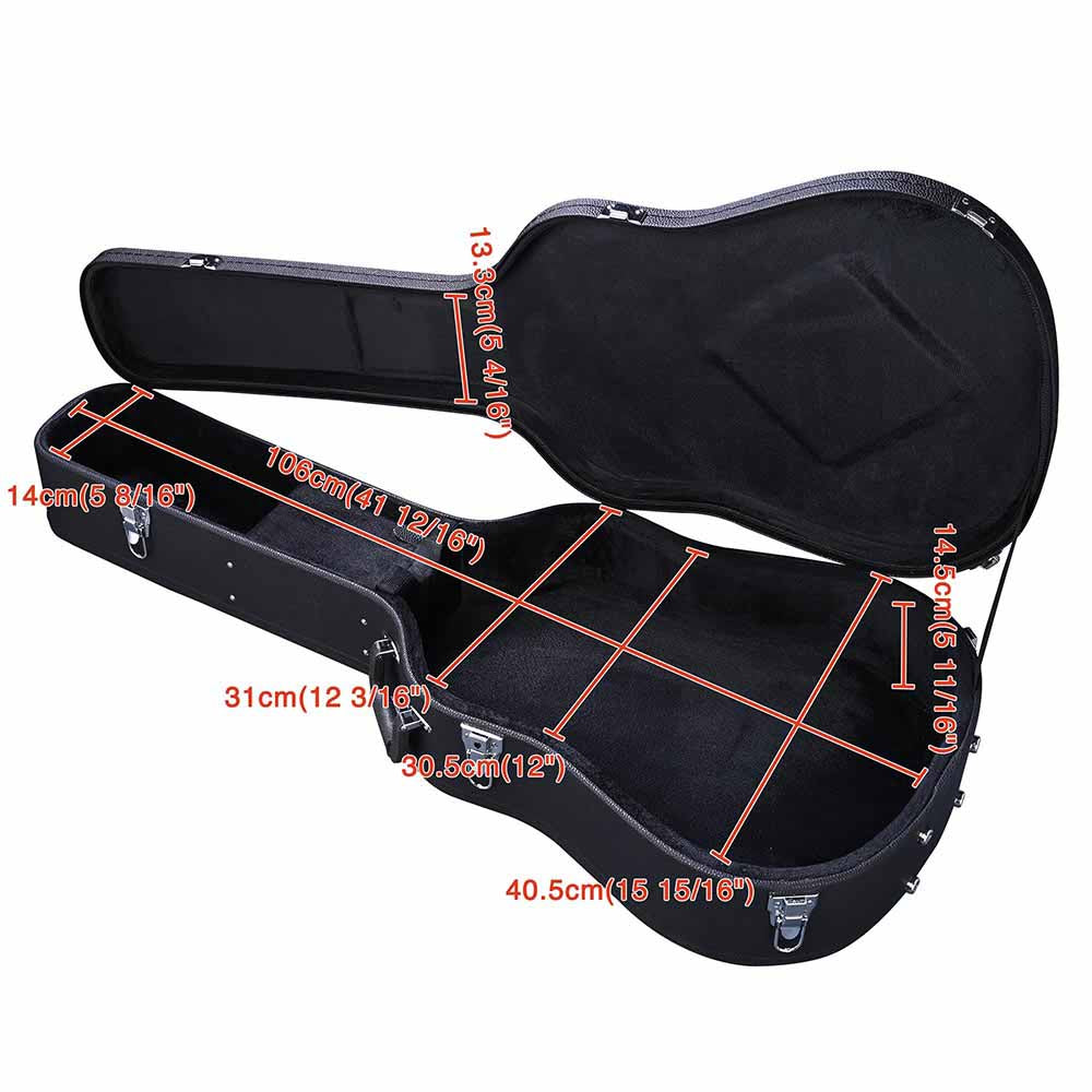 Yescom Lockable Guitar Wood Hard-Shell Case 41" Acoustic Image