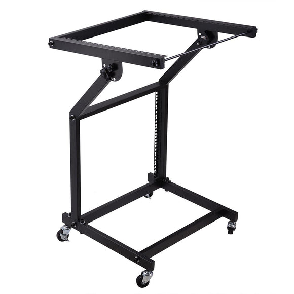 Yescom 19in 9U Space Rolling Audio Mixer Stand Cart Rack Mount Image