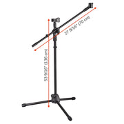 Yescom Microphone Boom Stand w/ 2 Mic Clips Adjustable Tripod Image