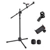 Yescom Studio Mic Stand with Boom Mic Clip Phone Holder H5'11"