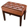 Yescom Piano Bench Leather Seat Adjustable-Height w/ Storage, Brown Image