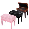 Yescom Piano Bench Leather Seat Adjustable-Height w/ Storage