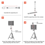 Yescom Microphone Studio Isolation Shield Sound Isolator Filter 2-Panel Image