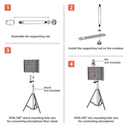 Yescom Microphone Studio Isolation Shield Sound Isolator Absorber 3-Panel Image