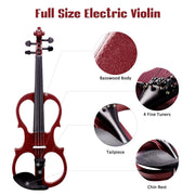 Yescom 4/4 Full Size Electric Violin Bow Headphone Case Set Image