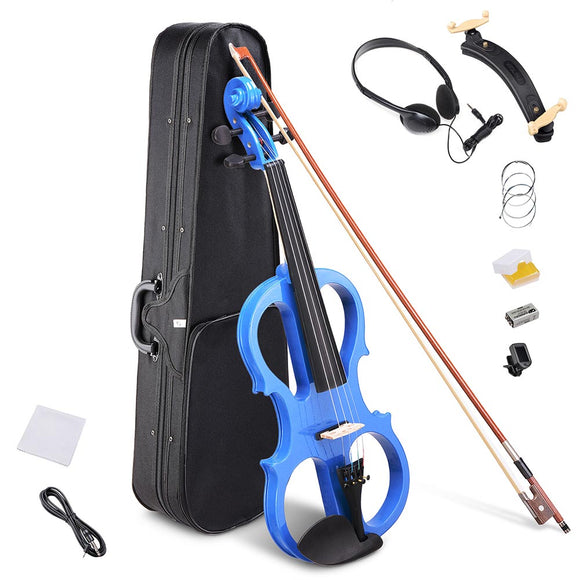 Yescom 4/4 Full Size Electric Violin Bow Headphone Case Set Image