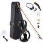 Yescom 4/4 Full Size Electric Violin Bow Headphone Case Set, Black Image