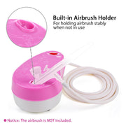 Yescom Airbrush Air Compressor w/ Built-in Holder Pink Image