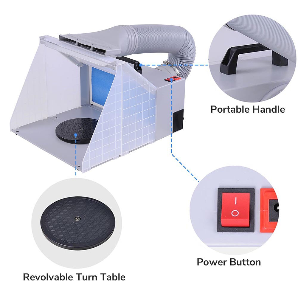 Yescom Portable Airbrush Hobby Spray Booth w/ LED Light & Fan Filter Image