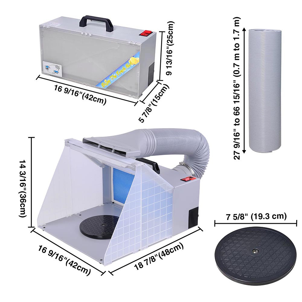 Yescom Portable Airbrush Hobby Spray Booth w/ LED Light & Fan Filter Image