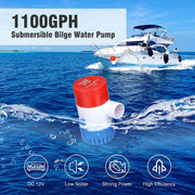 Yescom Marine Boat Electric Bilge Pump 1100Gph 12 Volt Image