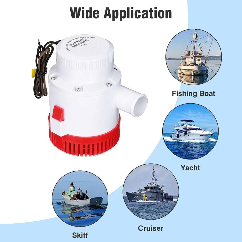 Yescom Marine Boat Electric Bilge Pump 3500Gph 12 Volt Image