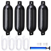 Yescom 6.5x23in 4X Boat Fender Twin Eye Dock Shield Kit, Black Image