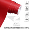 Yescom Carbon Vinyl Wrap Roll 5' x 98' Auto Car 3D Sticker Red