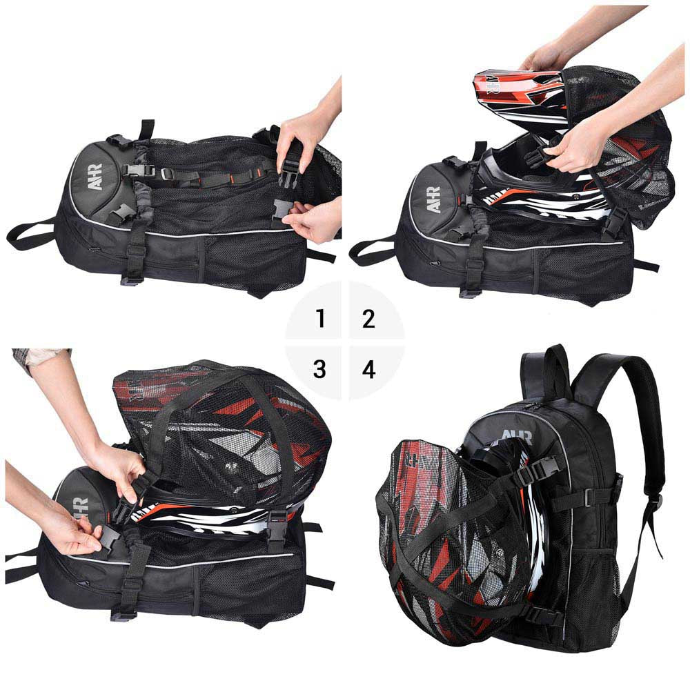 Yescom Motorcycle Backpack with Large Capacity Helmet Baseball Storage Image