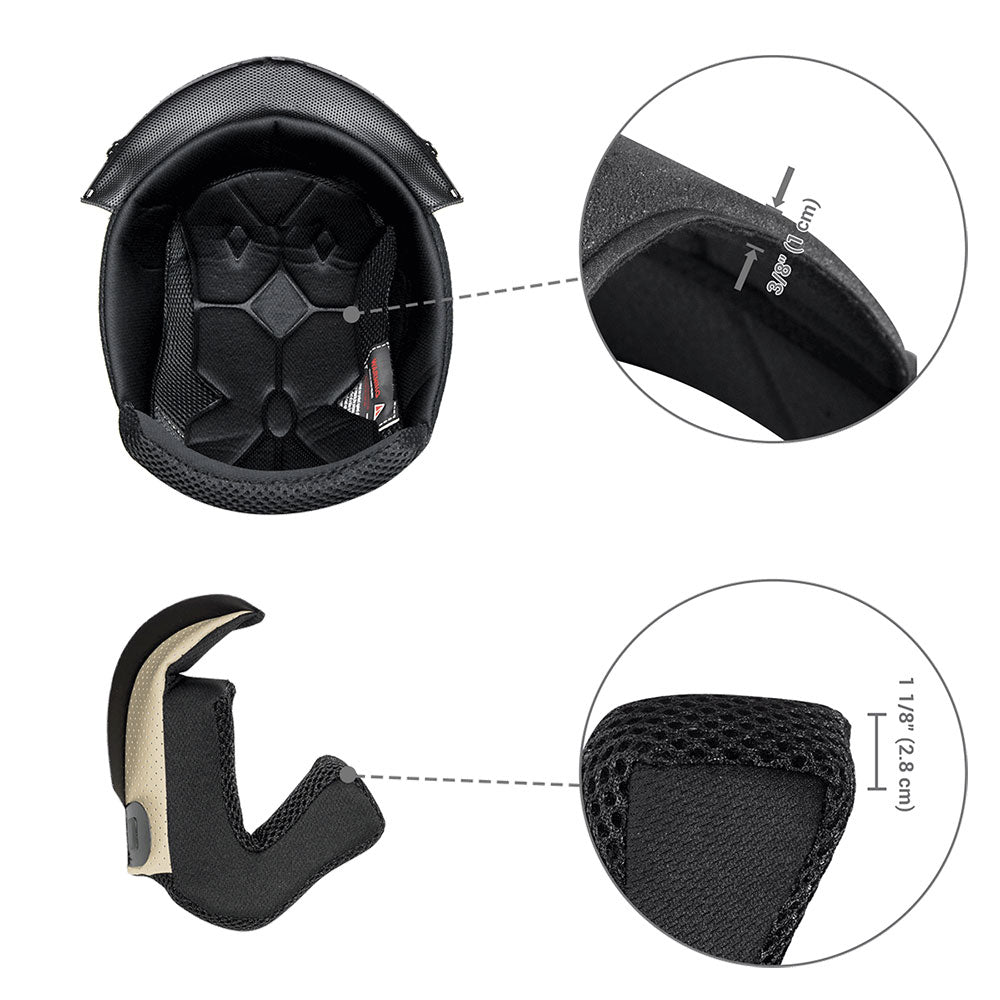 Yescom RUN-M Motorcycle Helmet Liner & Cheek Pads Replacement Image