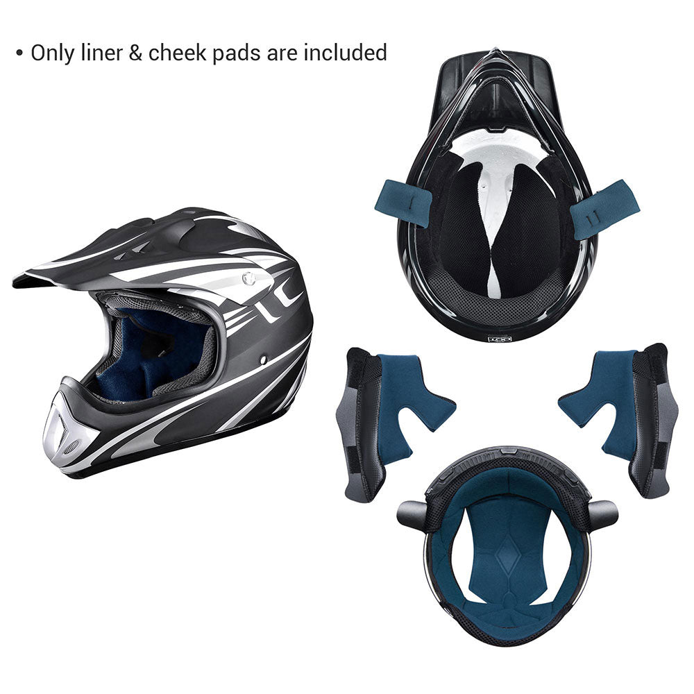 Yescom H-VEN20 Dirt Bike Helmet Liner & Cheek Pads Replacement Image