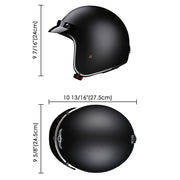 Yescom Retro DOT 3/4 Open Face Motorcycle Helmet Visor Matte Black Image