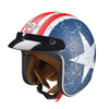 AHR DOT Motorcycle Helmet Open Face with Visor American Flag