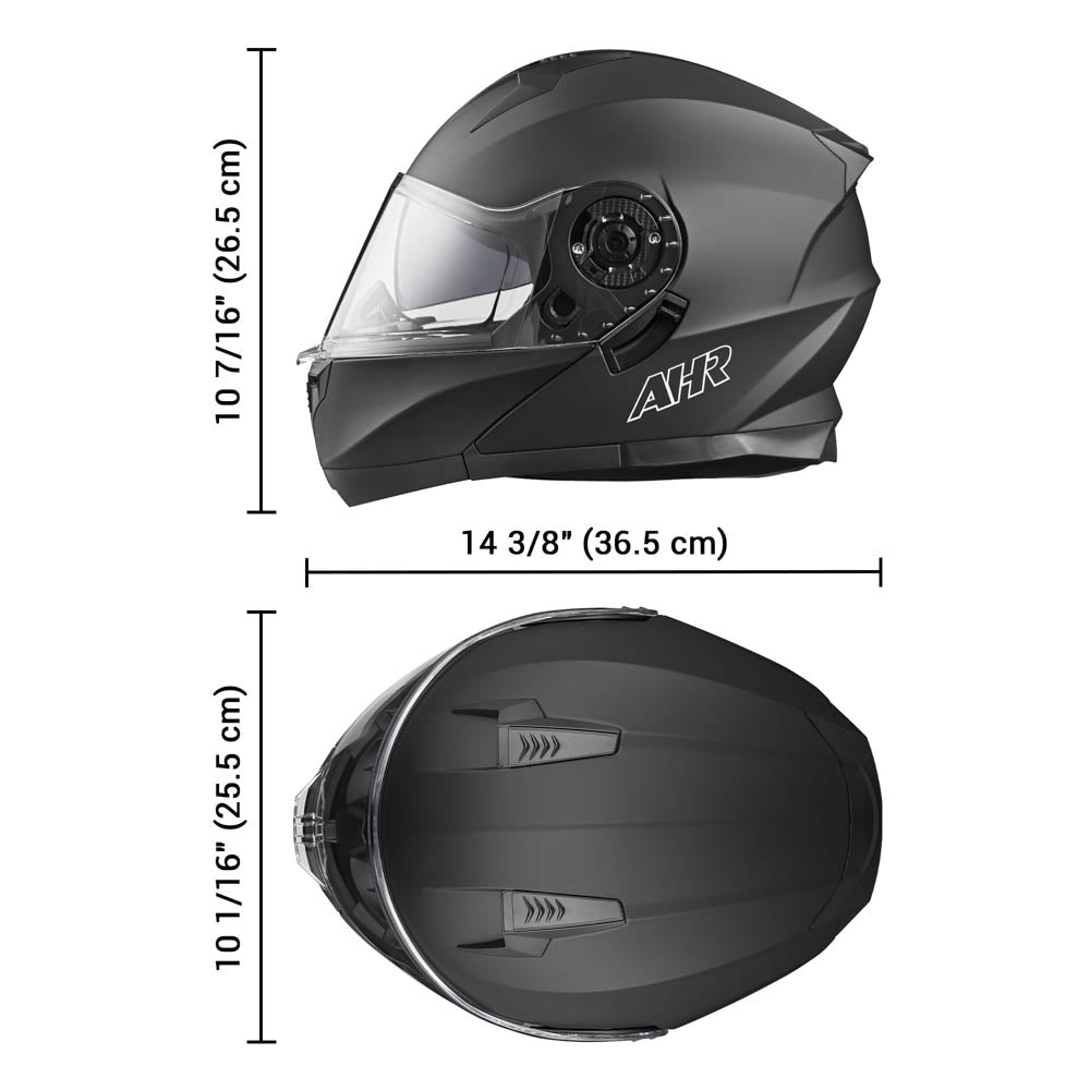 Yescom RUN-M3 Modular Helmet Flip Up DOT 2-Visors Matte Black Image