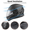 AHR RUN-M3 Modular Helmet Flip Up DOT 2-Visors Matte Black