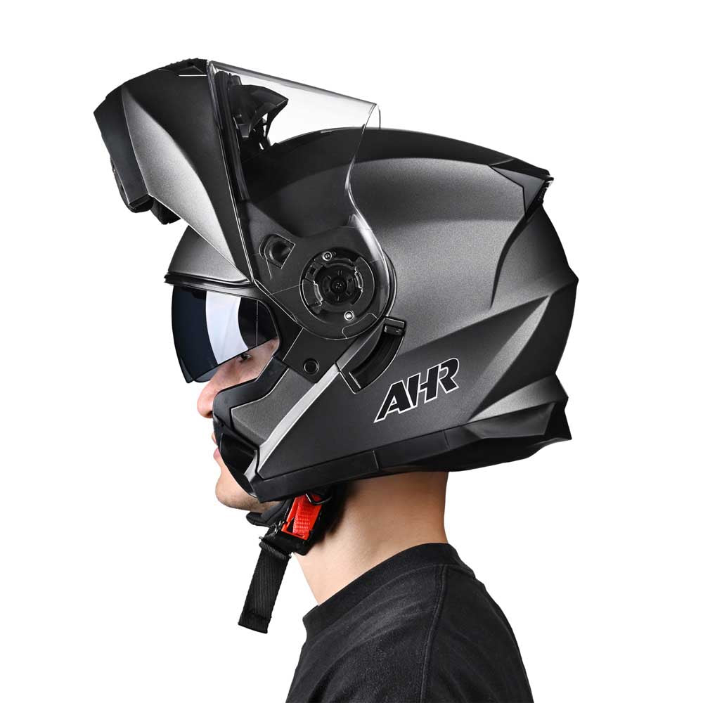 Yescom RUN-M3 Modular Helmet Flip Up DOT 2-Visors Gray Image