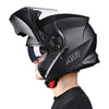 AHR RUN-M3 Modular Helmet Flip Up DOT 2-Visors Matte Black