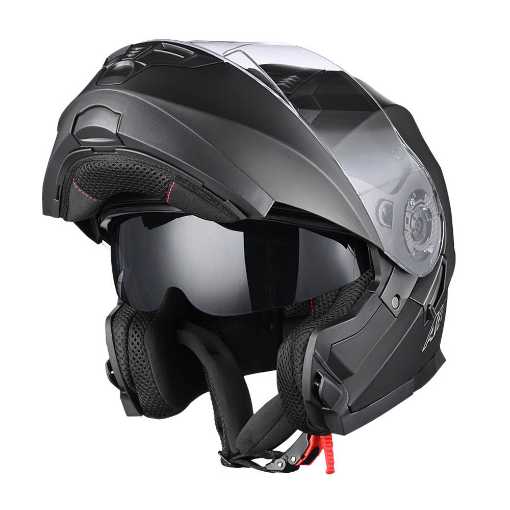 Yescom RUN-M3 Modular Helmet Flip Up DOT 2-Visors Matte Black Image