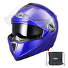 AHR Modular Helmet Flip Up Full Face Dual Visors DOT Blue