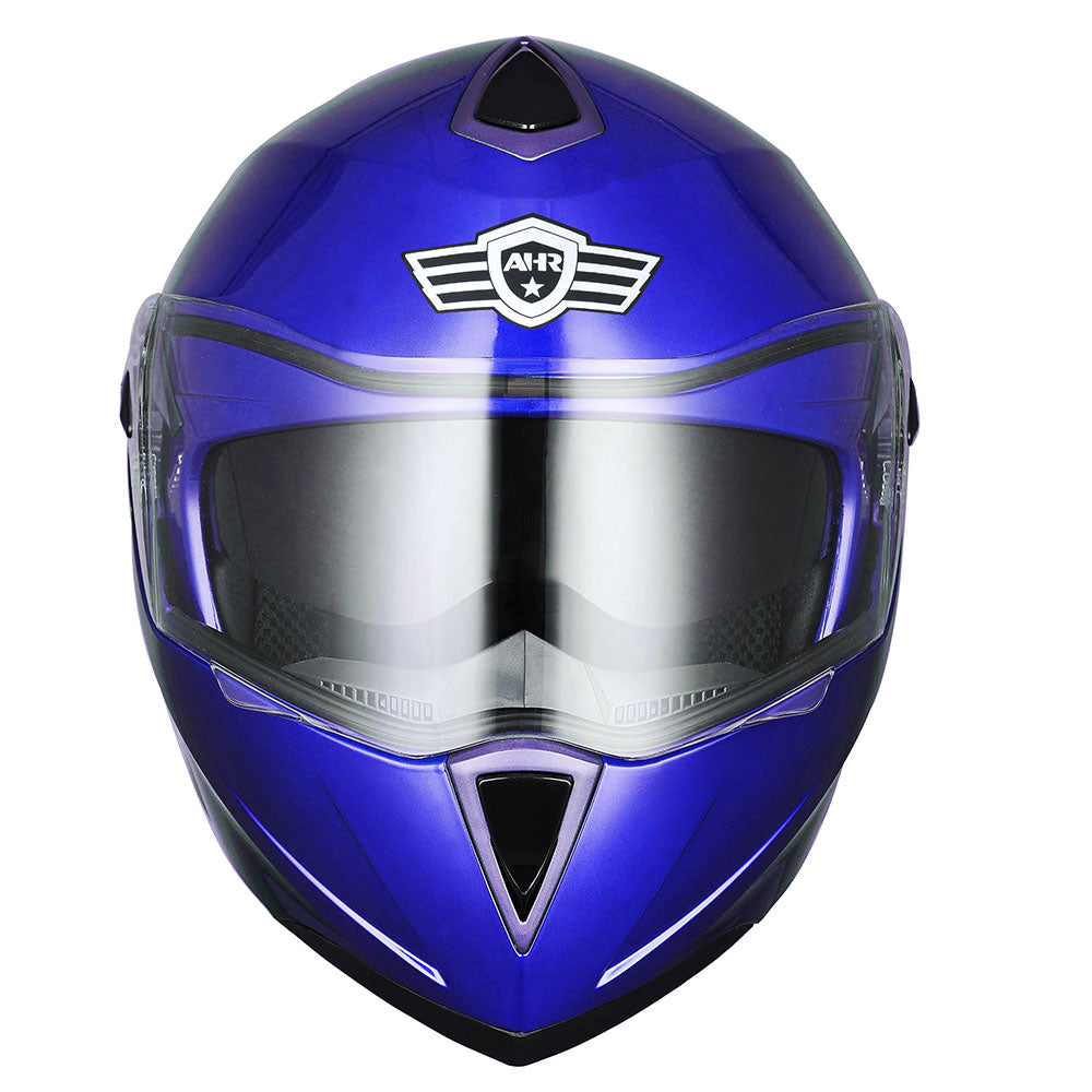 Yescom Modular Helmet Flip Up Full Face Dual Visors DOT Blue Image