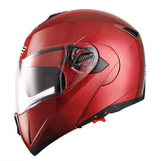 Yescom Modular Helmet Flip Up Full Face Dual Visors DOT Red Image