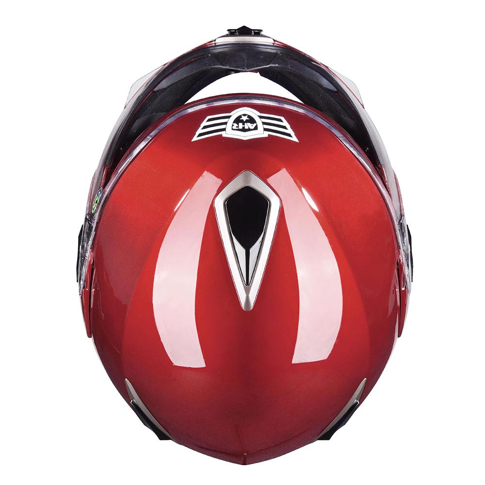 Yescom Modular Helmet Flip Up Full Face Dual Visors DOT Red Image