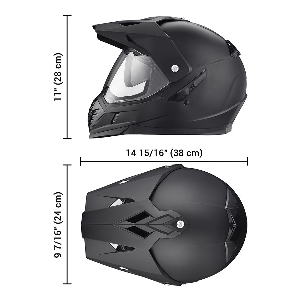 Yescom Adult DOT Off-road Race Helmet Dirt Bike MX ATV Black Image