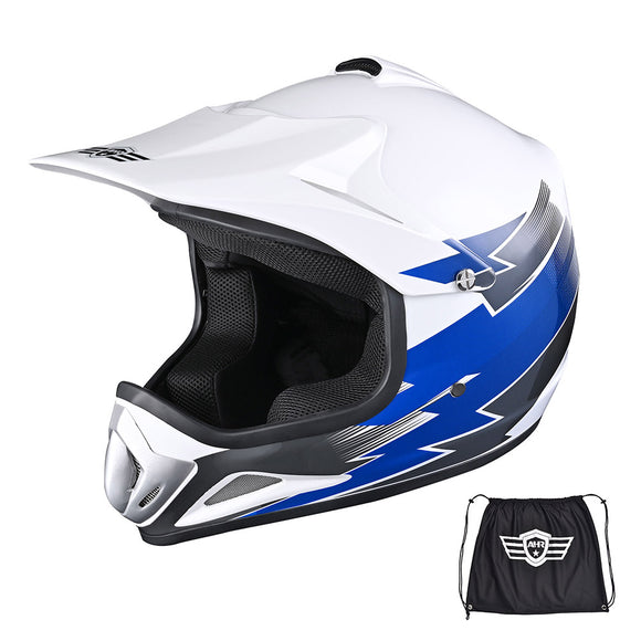 Yescom Dirt Bike Helmet for Youth H-VEN12 DOT Blue Image