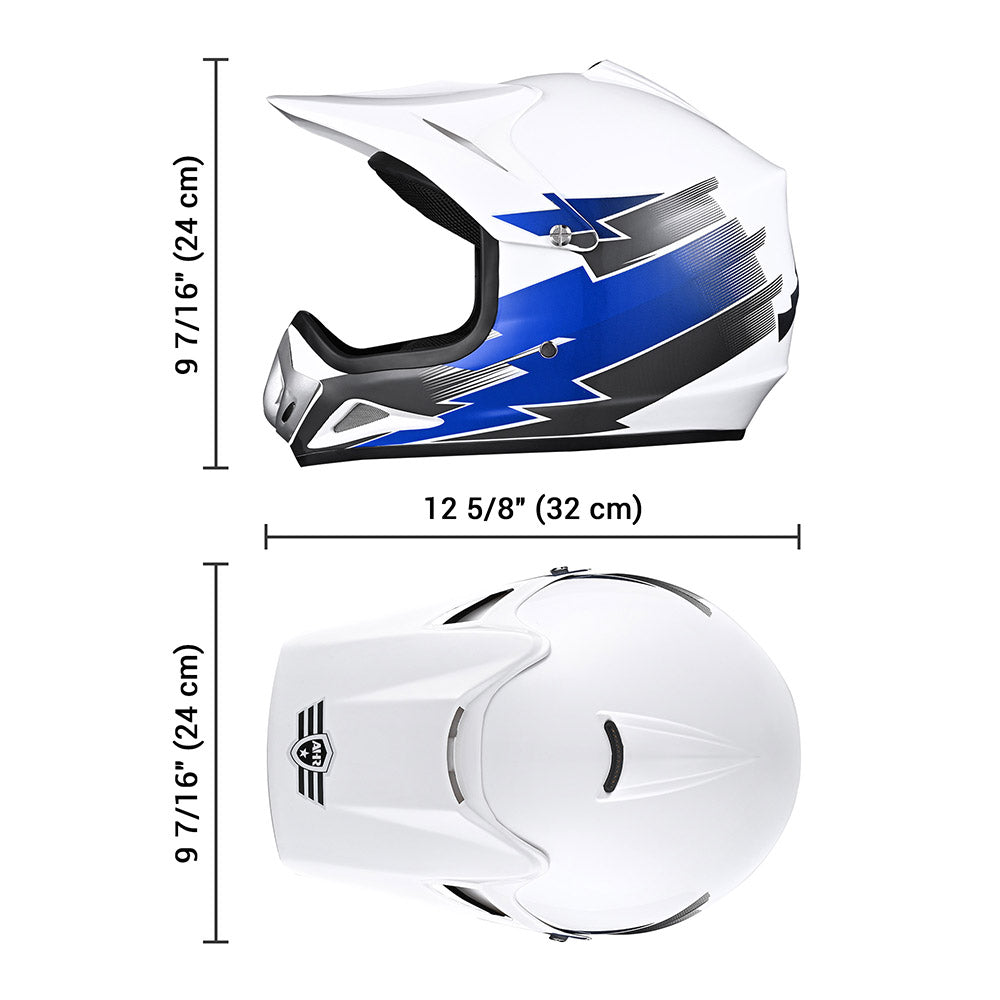 Yescom Dirt Bike Helmet for Youth H-VEN12 DOT Blue Image