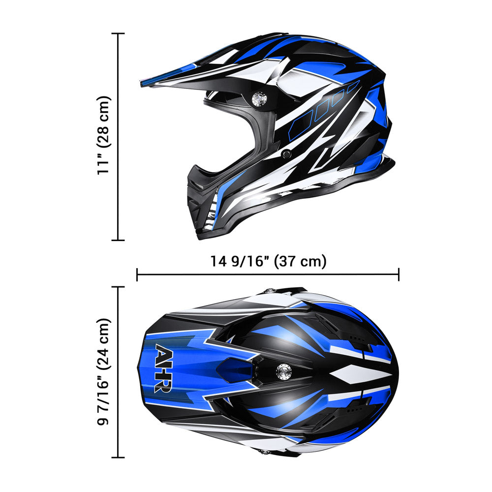 Yescom DOT Dirt Bike Motocross Helmet Black Blue Image