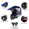 AHR DOT Dirt Bike Motocross Helmet Black Blue