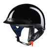 AHR RUN-C Half Helmet Glossy Black Chopper Motorcycle Helmet DOT