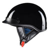 AHR RUN-C Half Helmet Glossy Black Chopper Motorcycle Helmet DOT