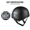 AHR RUN-C Half Helmet Matt Black Chopper Motorcycle Helmet DOT