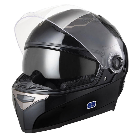 Yescom DOT Motorcycle Helmet Full Face Dual Visors Black Image