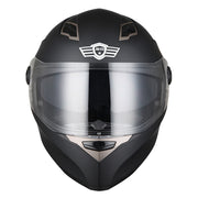 Yescom DOT Motorcycle Helmet Full Face Dual Visors Matte Black, M Image